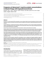 Frequency of abnormal C-reactive protein concentrations in blood of dogs with hypoadrenocorticism