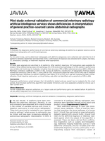 Pilot study: external validation of commercial veterinary radiology artificial intelligence services shows deficiencies in interpretation of general practice-sourced canine abdominal radiographs