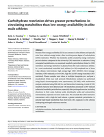 Carbohydrate restriction drives greater perturbations in circulating metabolites than low energy availability in elite male athletes