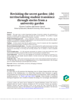 Revisiting the secret garden: (de) territorialising student transience through stories from a university garden