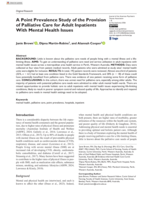 A Point Prevalence Study of the Provision of Palliative Care for Adult Inpatients With Mental Health Issues