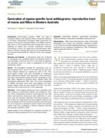 Generation of equine-specific local antibiograms: reproductive tract of mares and fillies in Western Australia
