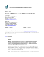 Developing an OPEN Framework for Asking EBLIP Questions in Open Education