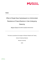 Effect of Single Dose Cephalosporin on Antimicrobial Resistance of Faecal Bacteria in Cats Undergoing Desexing