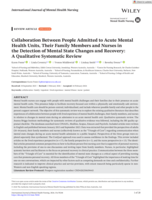 Collaboration Between People Admitted to Acute Mental Health Units, Their Family Members and Nurses in the Detection of Mental State Changes and Recovery: A Qualitative Systematic Review