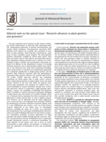 Editorial note on the special issue: “Research advances in plant genetics and genomics”