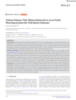 Citizen Science Tick Observations Serve as an Early Warning System for Tick‐Borne Diseases