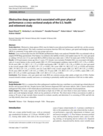 Obstructive sleep apnea risk is associated with poor physical performance: a cross-sectional analysis of the U.S. health and retirement study