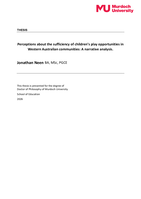 Perceptions about the sufficiency of children’s play opportunities in Western Australian communities: A narrative analysis