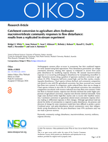 Catchment conversion to agriculture alters freshwater macroinvertebrate community responses to flow disturbance: results from a replicated in-stream experiment