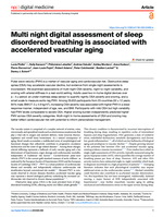 Multi night digital assessment of sleep disordered breathing is associated with accelerated vascular aging