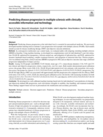 Predicting disease progression in multiple sclerosis with clinically accessible information and technology