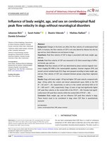 Influence of body weight, age, and sex on cerebrospinal fluid peak flow velocity in dogs without neurological disorders