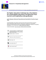Do higher education institutes lay a foundation for sustainability education? Perspectives from tourism and hospitality undergraduates