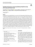 Population Perspectives on Nurturing Relational Health from Early Life: A Systematic Review Series
