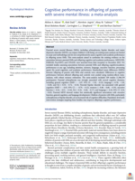 Cognitive performance in offspring of parents with severe mental illness: a meta-analysis