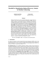 DurableUn: Quantization-Induced Recovery Attacks in Machine Unlearning