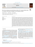 How do you choose your meal when you dine out? A mixed methods study in consumer food-choice strategies in the restaurant context