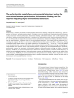 The perfectionistic model of pro-environmental behaviour: testing the associations between perfectionism, dichotomous thinking, and the reported frequency of pro-environmental behaviours