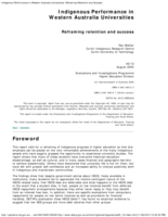 Indigenous Performance in Western Australia Universities: Reframing retention and success