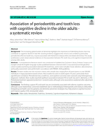 Association of periodontitis and tooth loss with cognitive decline in the older adults - a systematic review