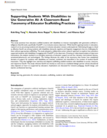 Supporting Students With Disabilities to Use Generative AI: A Classroom-Based Taxonomy of Educator Scaffolding Practices