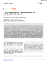 Twin Precarities in the Platform Economy: An Interdisciplinary Perspective