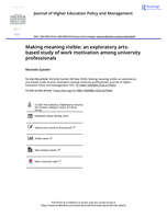 Making meaning visible: an exploratory arts-based study of work motivation among university professionals
