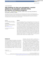 2025 Guidelines for direct oral anticoagulants: a practical guidance on the prescription, laboratory testing, peri‐operative and bleeding management