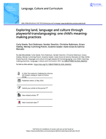 Exploring land, language and culture through playworld translanguaging: one child’s meaning-making practices