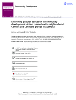 Enlivening popular education in community development: Action research with neighborhood Centres and Landcare groups in Australia