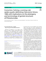 Correction: Solving a running crab spider puzzle: delimiting Cleocnemis Simon, 1886 with implications on the phylogeny and terminology of genital structures of Philodromidae