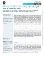Field comparison of three restraint techniques for deploying GPS collars on wild pigs (Sus scrofa)
