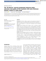 The 'PD Warrior' exercise program improves motor outcomes and quality of life in patients with early Parkinson's disease: results of a pilot study