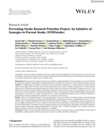 Preventing Stroke Research Priorities Project: An Initiative of Synergies to Prevent Stroke (STOPstroke)