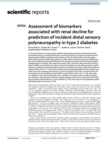 Assessment of biomarkers associated with renal decline for prediction of incident distal sensory polyneuropathy in type 2 diabetes
