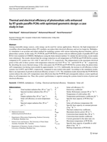 Thermal and electrical efficiency of photovoltaic cells enhanced by RT-grade paraffin PCMs with optimized geometric design: a case study in Iran