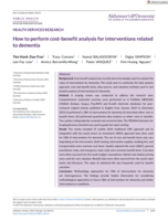 How to perform cost‐benefit analysis for interventions related to dementia