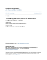 The impact of generative AI tools on the development of entrepreneurial career intentions