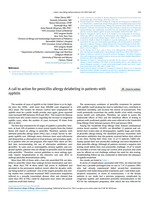 A call to action for penicillin allergy delabeling in patients with syphilis