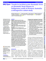 Trends in incident acute rheumatic fever or rheumatic heart disease in Indigenous youth in Western Australia: a retrospective cohort study