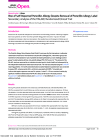 Risk of Self-Reported Penicillin Allergy Despite Removal of Penicillin Allergy Label Secondary Analysis of the PALACE Randomized Clinical Trial