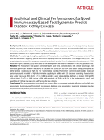 Analytical and Clinical Performance of a Novel Immunoassay-Based Test System to Predict Diabetic Kidney Disease