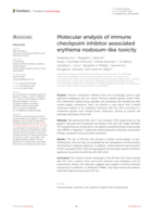 Molecular analysis of immune checkpoint inhibitor associated erythema nodosum-like toxicity