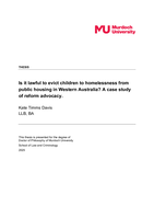 Is it lawful to evict children to homelessness from public housing in Western Australia? A case study of reform advocacy.