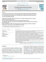 Experiences of first-year nursing students using community volunteers as simulated participants for teaching safe medication administration: A cross-sectional survey