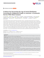 Evidence for Decreasing the Age of Atrial Fibrillation Screening for Indigenous People in Australia: A Systematic Review With Meta-Analysis