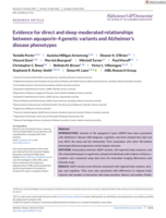 Evidence for direct and sleep-moderated relationships between aquaporin-4 genetic variants and Alzheimer's disease phenotypes