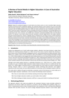 A review of social media in higher education: a case of Australian higher education