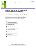 Financing minor parties and independents: composition, diversity and stability